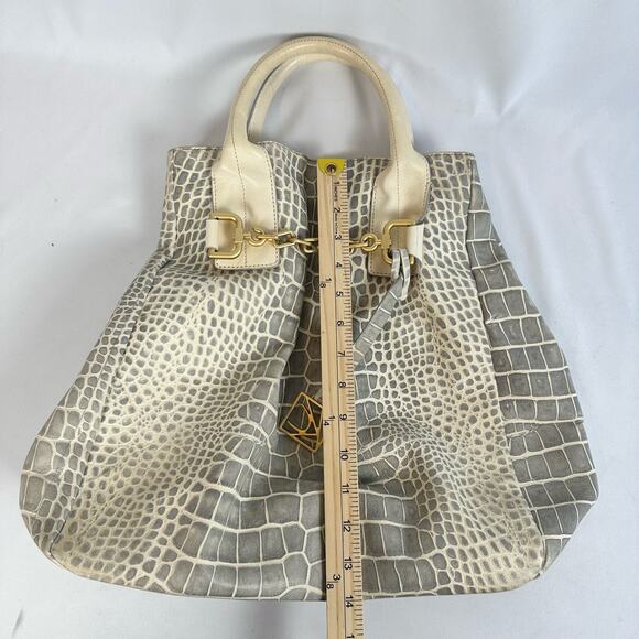 Kenneth Cole Large Cream and Grey Large Double Handle Shoulder Bag - Picture 2 of 10